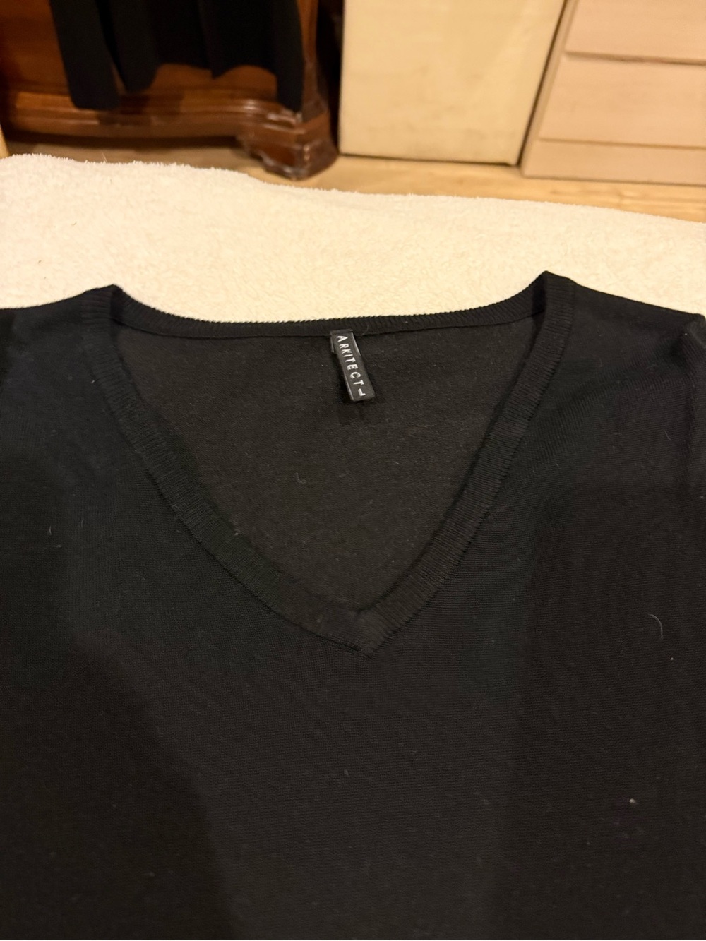 Arkitect  Black V-Neck Knit Top